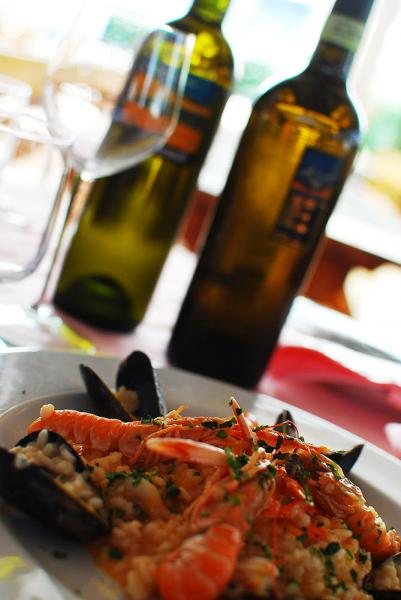 Risotto con scampi e cozze